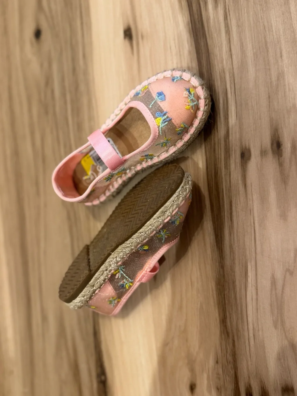 Cat & Jack Pink Floral Mary Jane Espadrilles for Kids toddler size 6